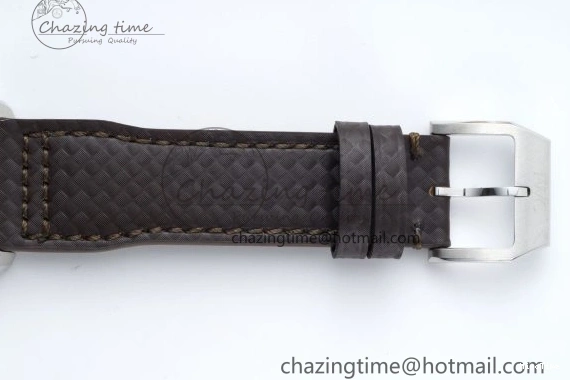 MIROTIME 0503 Pilot Chrono SS AZF 1:1 Best Edition Black Dial Orange Markers on Brown Leather Strap A EasyCare 7065